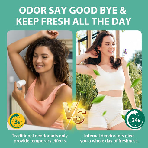 Non-GMO-30 Chlorophyll Capsules Internal Body Deodorant Supplement for Women and Men for Gut Health, Fresh Breath, Skin