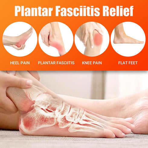Plantar Fasciitis Insoles for Men Women, Arch Support Inserts, Pain Relief Orthotics for Flat Feet, Work Boot Shoe