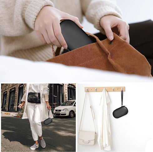 Portable 2 in 1 Contact Lens Case and Glasses Case, Traveling Holder with Soak Storage Kit Included
