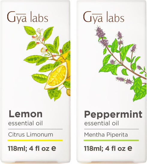 Lemon Essential Oil for Diffuser & Peppermint Essential Oil for Diffuser Set