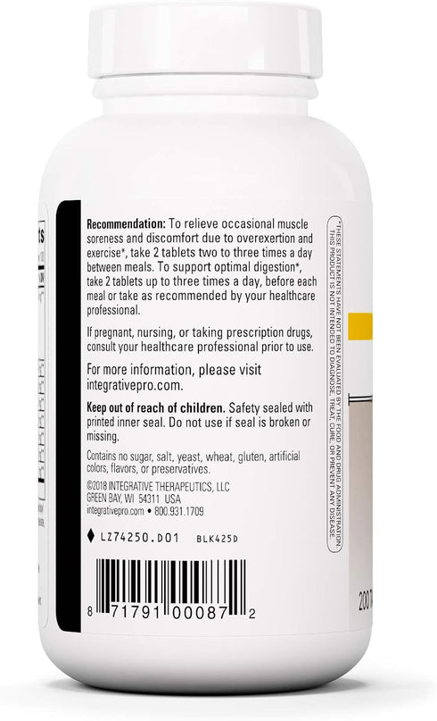 Integrative Therapeutics Bio-Zyme, Systemic Enzymes for Digestive Support, Full-Strength Pancreatic Enzyme Complex, 200