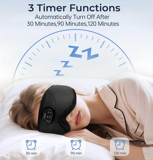 LC-dolida Bluetooth Sleep Mask with White NoiseSleep Headphones,Bluetooth Wireless Music Eye Mask, Ideal for Travel