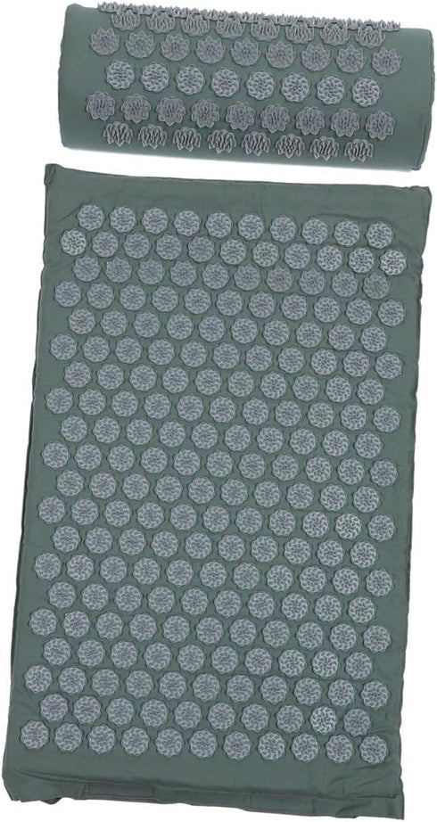 Set 2pcs Acupoint Massage Mat Pillow with Carry Bag Body Massaging Mat for Relaxation Acupuncture Therapy for Back