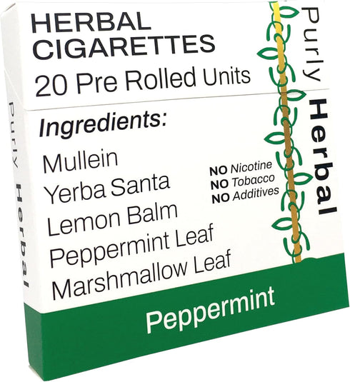 Herbal Cigarettes Peppermint, 20 Tobacco & Nicotine Free Herbal Cigarettes, Premium Blend for Relaxation