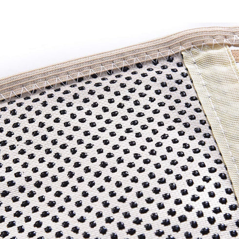 Lower Back Brace Support, Tourmaline Self-heating Lumbar Wrap with Adjustable Straps for Pain Relief (L - Beige)