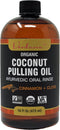 Verdana Organic Coconut Pulling Oil, Big 16 Fl Oz Size, Cinnamon + Clove, Ayurvedic Mouthwash, Alcohol & Fluoride Free