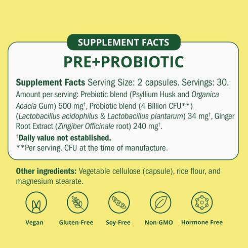 Semaine Super Powered Prebiotic + Probiotic for Women, Effective 3-in-1 Multi-Action Formula to Nourish Gut Health, Soothe IBS, Support Bloat Relief & Immunity Boost, Clinically-Studied (60 ct)