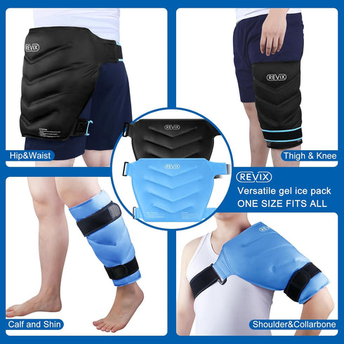 REVIX Extra Large Reusable Ice Packs, Cold Packs for Bursitis Hip Pain Relief, 2 Packs for Hip Surgery Recovery &