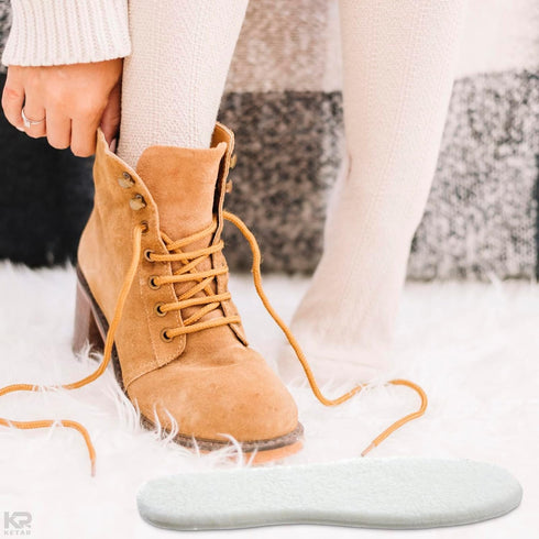 Wool Shoe Inserts - Universal for Winter & Summer - Ultra Thin Sheepskin Insoles for Women and Men