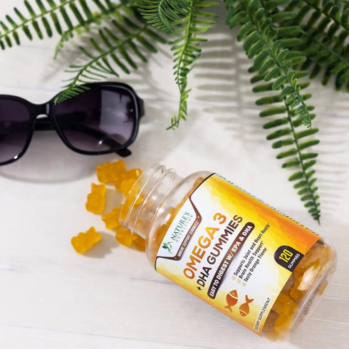 Omega 3 Fish Oil Gummies - 120 Gummies, Heart Healthy Supplement with DHA & EPA for Joint & Brain Support