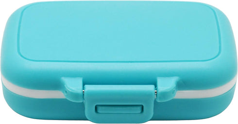 Small Pill Box Supplement Case for Pocket or Purse - 3 Removable Compartments Travel Medication Organizer (Blue)