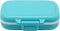 Small Pill Box Supplement Case for Pocket or Purse - 3 Removable Compartments Travel Medication Organizer (Blue)