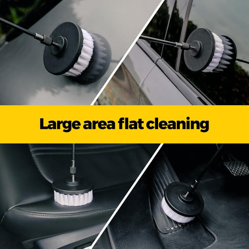Holikme 5Pack Drill Brush Attachment Set-Car Interior Detailing Kit,Power Scrubber Brush Extended Long Attachment for Bathroom, Car,Shower,Carpet,Boat,Kitchen,Floor and Tile,White by Holikme