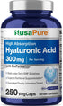 NusaPure Hyaluronic Acid 300mg, 250 Veggie Capsules, Non-GMO, Vegan