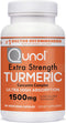 Qunol Turmeric Curcumin Capsules 1500mg Extra Strength with Black Pepper, 90 Veggie Capsules, Patented Hydro-Soluble