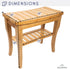 SOLENTRA 3 Shower Bench Waterproof Wooden Spa Seat with Storage Shelf for Bathroom, Sauna & Entryway Eco-Friendly Bath