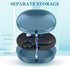 Linkidea Double-layer Retainer Storage Case with Mirror, Portable Aligner Holder with Removal Tool, Blue