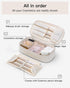 Vlando Travel Makeup Bag, Small Portable Cosmetic Organizer Case for Women, Makeup Brush Pouch (White)