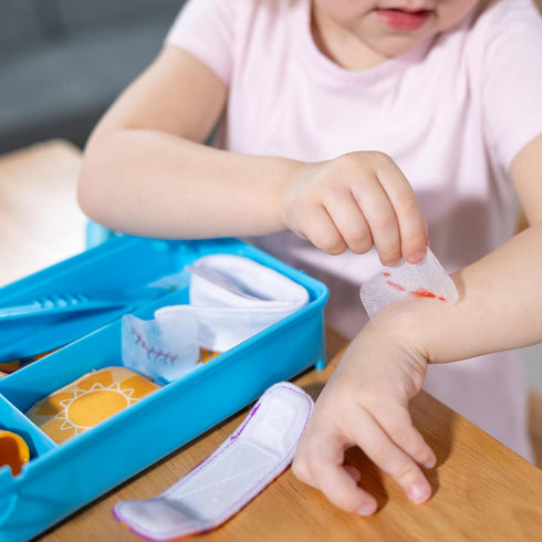 Set 3+ Melissa & Doug Boo-Boos & Bandages Reusable First Aid Pretend Play for Ages - FSC Certified