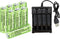 8PCS 1.2V 1800mAh Ni-MH AA Rechargeable Battery with 4 Slot USB Charger for Wireless Microphones, Electric Toys, Remote
