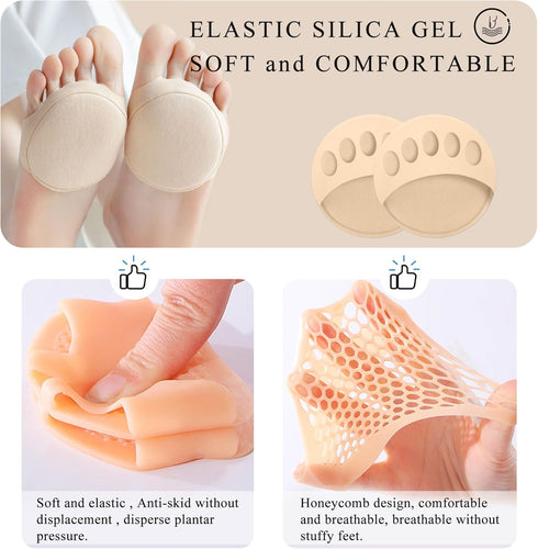 Soulful Solutions Forefoot Metatarsal Pads for Women and Men, Ball of Foot Cushion for Mortons Neuroma Pain Relief