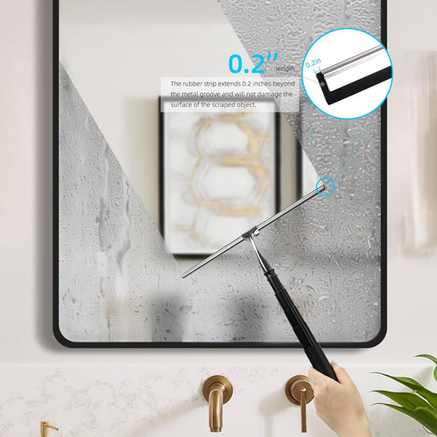 Toncoke 2 1 12 inch in Window Squeegee, Shower Squeegee Window Cleaning Kit with Extension Pole Long Handle Squeegee