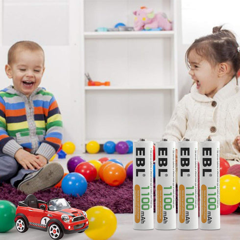EBL 1100mAh Super Capacity AAA Rechargeable Batteries, 4 Pack