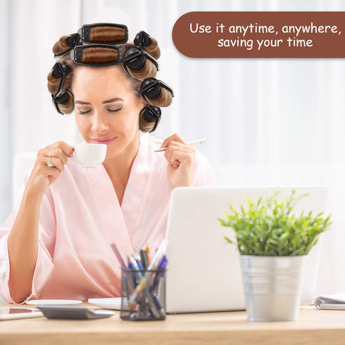 WILLBOND 40 Pieces Satin Hair Rollers - Sponge Curlers for Soft Waves, Flexible Styling for Black Hair