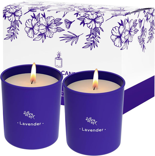 TranquilBliss Lavender Candles for Home Scented, 8 oz Scented Candles Present, Purple Jar