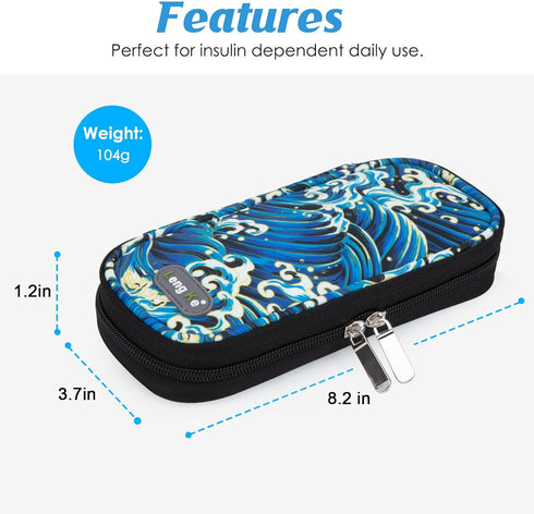 YOUSHARES Insulin Cooler Travel Case with 2 TSA Approved Ice Packs, Diabetes Organizer Cooling Bag for Supplies