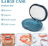 Linkidea Double-layer Retainer Storage Case with Mirror, Portable Aligner Holder with Removal Tool, Blue