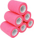 Self Adherent Cohesive Bandage, 3" x 5 Yards, Hot Pink - 6 Rolls for First Aid & Athletic Wrap
