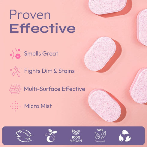 FOMIN Bathroom Cleaner Refill Tablets - 12 Pack Magnolia Grapefruit, All-In-One Tablet Cleaner for Bathroom