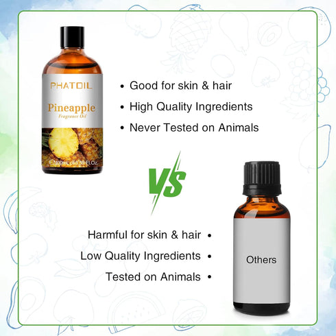3.38FL.OZ Pineapple Fragrance Oils - Essential Oils for Diffusers, Aromatherapy, Candle and Soap Making - 100ml