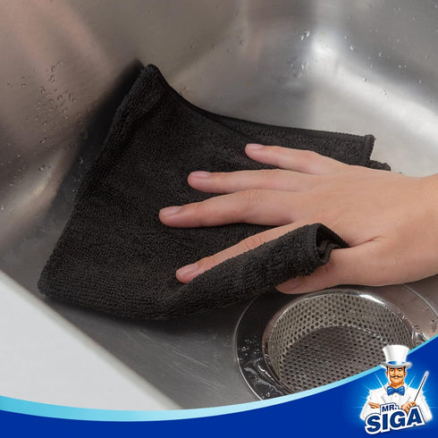 Pack 12, 32 32 cm(12.6 12.6 inch) MR.SIGA Microfiber Cleaning Cloth, All-Purpose Microfiber Towels, Streak Free