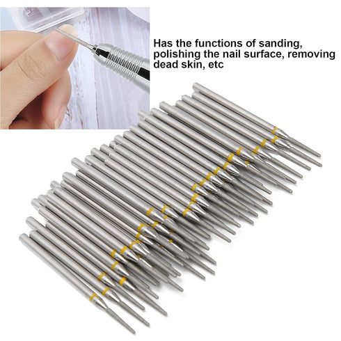 Nail Polishing, 50pcs Nail Drill Bits, Grinding Replacement Accessory for Manicure Tool