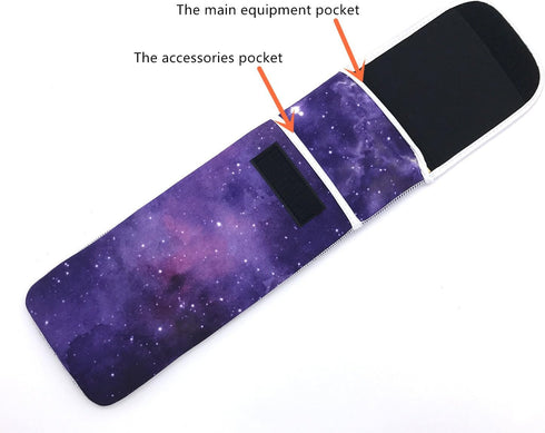 Wanty Purple Sky Hair Straighteners Case with Fastener - Neoprene Curling Iron Holder Travel Cover Pouch