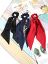 SUSULU Hair Scarf Scrunchies for Women, Solid Color Fabric Hair Ties with Bow, Pack of 8pcs