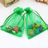100pcs 4x6 inch Gifts Wrap Bags - Green Organza Sheer Fabric Bulk, Drawstring Reusable Pouch for Baby Shower Favor