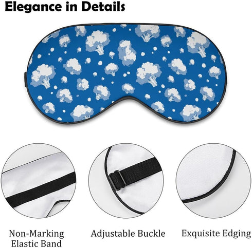 Sleeping Mask for Men & Women,Broccoli Clouds Blue Block-Out Eye Mask for Sleep with Adjustable Strap, Night Eye Cover