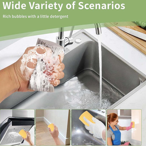 Zpallmeo 4 Pack,Magic Damp Clean Duster Sponge Sponges Eraser Baseboard Cleaner Tool,Reusable Household Cleaning Sponge