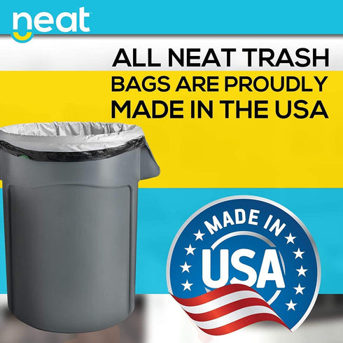 Neat Tall Kitchen 30 Gallon Drawstring Trash Bags, 25 COUNT, Eco-Friendly 50% Recycled Material, Odor Technology