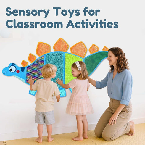 Srichly Texture-Packed (Dinosaur-1) Sensory Wall Panel for Kids, Sensory Mats for Playroom Wall Decor, Tactile Sensory