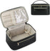 Makeup Bag, Travel Organizer Cosmetic Brush Case for Women in Vegan Leather, Black
