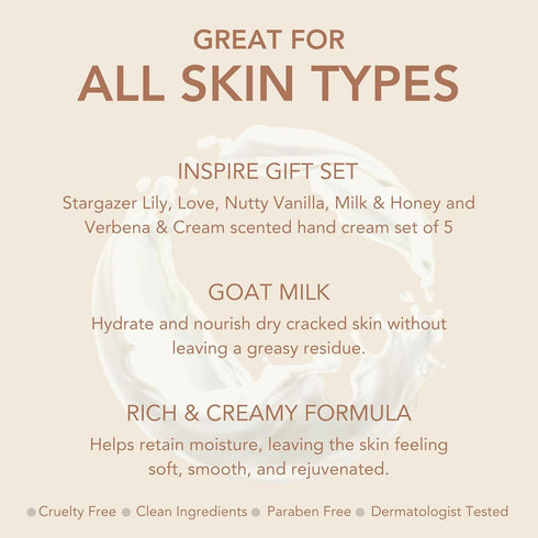 Dionis Goat Milk Skincare Hand Cream Gift Sets | Assorted Travel Size Hand Creams in Gift Box for Women