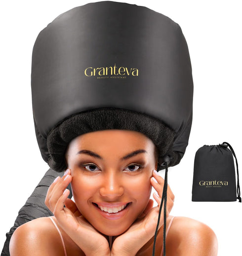 Hooded Hair Dryer Attachment with Integrated Headband, Diffuser Cap for Curly Hair, Speeds Up Drying Time