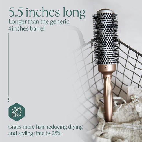 Professional Round Brush for Blow Drying 1.7 Inch – Ceramic Ionic Brush for Precise Styling & Volume