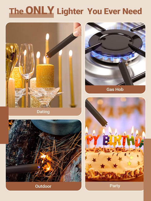 Candle Lighter Stocking Stuffers for Women & Men, Electric USB Rechargeable Lighter for Grill, Kitchen, BBQ