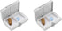 Set 2 Stephanie Imports of Rectangular-Shaped Pocket Purse Pill Box & Organizer With Dual Compartments (Silver Waves)