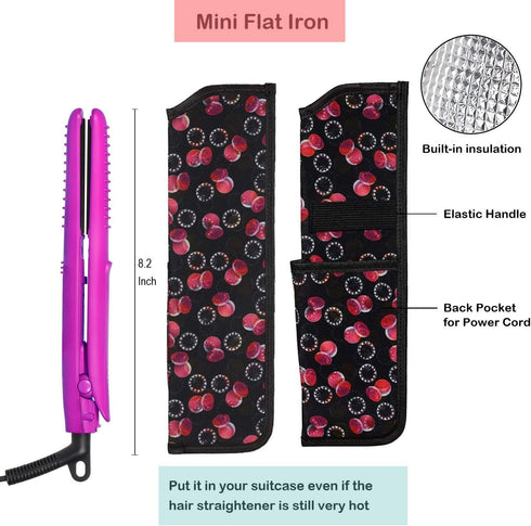 Mini Travel Flat Iron, 2/3 inch Ceramic Tourmaline Hair Straightener with Travel Case